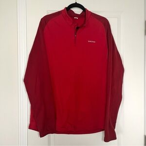 Decathlon Quechua Men's Bright Red Collared Pullover Active Shirt Size XL